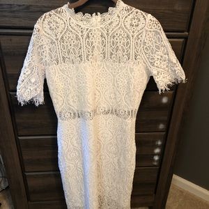 REPOSH- Lulus white lace dress